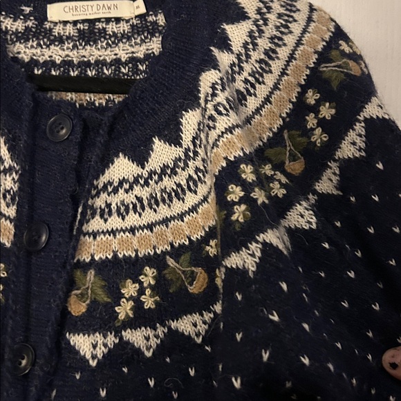 Christy Dawn Navy Blue Patterned Susan Cardigan - Picture 4 of 7
